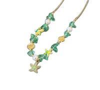 ZEPFJHE Collar de conchas con colgante de cuentas, joyería de moda, elegante, para ropa de trabajo y trajes casuales, collar ajustable de concha