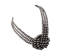 ZEPFJHE Collar de cuentas de perlas de imitación de moda, gargantilla francesa de varios niveles, longitud ajustable, para mujer, accesorios de moda para mujer, talla única, como se describe, como se