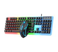 ZEPFJHE Combo de teclado LED colorido para juegos con cable de 104 teclas, mecánico, programable, cómodo juego ergonómico