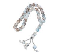 ZEPFJHE Cómodo y ligero abalorio de oración de cristal de resina budista 33 cuentas espirituales para rituales de atención plena, joyería espiritual de moda, talla única, como se describe