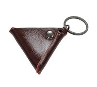 ZEPFJHE Contenedor para púas de guitarra, bolsillo para herramientas, soporte triangular, estuche portátil para púas, marrón oscuro