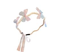 ZEPFJHE Coronas de lujo para el pelo, mariposa, fiesta de cumpleaños, elegante, concurso, perlas de gota de agua, disfraz de boda, diadema para niños, elegante horquilla para el pelo