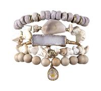 ZEPFJHE Cuentas de joyería hechas a mano con piedras artísticas ajustables para mayor comodidad y estilos en cualquier ocasión, apilamiento colorido, talla única, como se describe