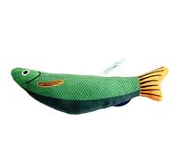 ZEPFJHE Cuidado interactivo de peluche para mascotas, gatitos, muñecas, juguete masticable seguro en forma de pez para cachorros y perros pequeños