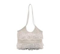 ZEPFJHE Delicado bolso de hombro ligero con ribete de encaje para las axilas con cómoda correa de hombro para mujeres y niñas, elegante bolso de axilas con correa cómoda