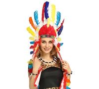 ZEPFJHE Diadema de accesorios de fiesta de carnaval para MardiGras, accesorios de vacaciones, diadema con plumas, para adultos, juego de rol, diadema india, tocado temático de fiesta