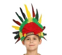 ZEPFJHE Diadema de accesorios de fiesta de carnaval para MardiGras, accesorios de vacaciones, diadema con plumas, para adultos, juego de rol, diadema india, tocado temático de fiesta