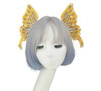 ZEPFJHE Diadema de alas de hadas adornadas con perlas barrocas para el pelo delicado, joyería de malla para cosplay renacentista, fotografía, diadema de alas de hadas