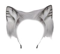 ZEPFJHE Diadema de felpa con banda ajustable para disfraz de moda, adorno para el pelo para cosplay y entusiastas de las fiestas, diademas de orejas de gato con cola desmontable