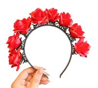 ZEPFJHE Diadema de flores coloridas, accesorio para el pelo, para cosplay, con clip para el pelo, coronas, para niñas