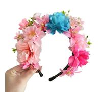 ZEPFJHE Diadema de flores de seda, hermosa diadema de flores, delicado adorno floral para el pelo