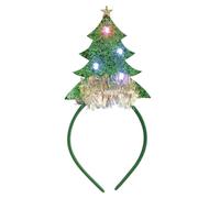 ZEPFJHE Diadema de Navidad con luces LED, aro de Navidad, sombrero de Navidad, diadema intermitente, diadema de Navidad para el pelo de Año Nuevo