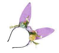 ZEPFJHE Diadema larga con diseño de dibujos animados con orejas de conejo para niños y adultos, tocado para fiesta de cumpleaños, fiesta de cumpleaños