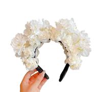 ZEPFJHE Diadema tradicional china con flores, tocado de cultura china, diadema de tela, diadema de flores, elegante accesorio para el pelo para niña