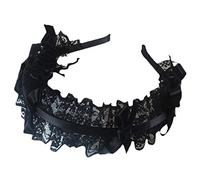 ZEPFJHE Diademas de encaje para mujer, diadema de encaje con volantes, lazo novedoso, accesorio para la cabeza de mujer, sirvienta, cosplay, fiesta