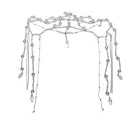 ZEPFJHE Diademas largas de cristal para mujer, diseño de gota de agua, con cuentas transparentes, para bodas, fiestas, adornos de hadas