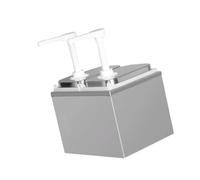 ZEPFJHE Dispensador de salsa de acero inoxidable de gran capacidad, mecanismo de prensa manual, contenedor de salsa de tomate eficiente control de líquidos, dispensador de salsa de cocina comercial