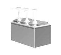 ZEPFJHE Dispensador de salsa de acero inoxidable de gran capacidad, mecanismo de prensa manual, contenedor de salsa de tomate eficiente control de líquidos, dispensador de salsa de cocina comercial