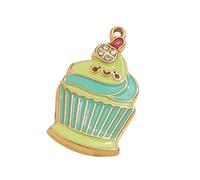 ZEPFJHE Divertido colgante de helado/taza/teléfono esmaltado suave con forma de helado, elegante, joyería de metal, accesorios de llavero con temática de helado, talla única, como se describe, como se