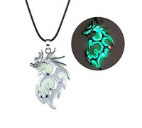 ZEPFJHE Domineering - Collar con colgante de dragón luminoso tribal tótems, collar de dragón volador para mujeres, hombres, adolescentes, kit de colgante de joyería oscura para mujeres y niñas, talla