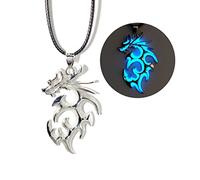 ZEPFJHE Domineering - Collar con colgante de dragón luminoso tribal tótems, collar de dragón volador para mujeres, hombres, adolescentes, kit de colgante de joyería oscura para mujeres y niñas, talla