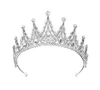 ZEPFJHE Elegante accesorio para el pelo de boda, delicada diadema con coronas de cristal incrustadas para reuniones formales