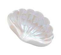 ZEPFJHE Elegante bandeja de jabón de cerámica con diseños de drenaje en ángulo, resistente al agua, accesorios de tocador modernos para el hogar, elegante organizador de cosméticos de cerámica