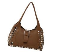 ZEPFJHE Elegante bolso de hombro de poliuretano, bolso informal listo para festivales, bolsas de axilas para fiestas y festivales, elegante bolsa de axilas, Brown, One Size