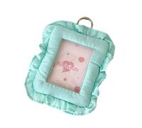 ZEPFJHE Elegante colgador de almohada para tarjetas fotográficas para bolsas de pared y bolso de mano, exhibición de fotos de moda, organizadores de tarjetas pequeñas, adorable colgante de tela para
