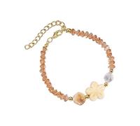 ZEPFJHE Elegante colgante de caracol de cerámica ajustable con temática marina con cuentas de cristal para uso diario, talla única, como se describe