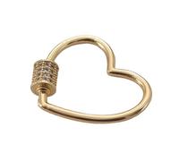ZEPFJHE Elegante colgante de corazón de circonita con cierre de tornillo, suministros adecuados para mujeres y hombres de moda, accesorios de fabricación de joyas, talla única, como se describe, como