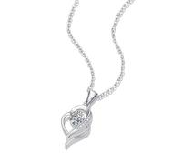 ZEPFJHE Elegante collar con colgante de corazón con piedra de moissanitas, cadena de clavícula ajustable para uso diario u ocasiones especiales, collar ligero y moderno para mujer