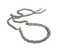 ZEPFJHE Elegante diadema con borlas de cristal, diadema de temperamento, cadena larga, joyería para el cabello para bodas, bailes, fiestas