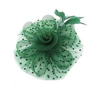 ZEPFJHE Elegante diadema de plumas con sombrero de malla para un aspecto elegante y vintage, tocado de fiesta de noche, graduación, evento, accesorio cómodo para el cabello