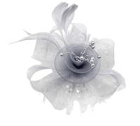 ZEPFJHE Elegante diadema de plumas con sombrero de malla para un aspecto elegante y vintage, tocado de fiesta de noche, graduación, evento, accesorio cómodo para el cabello