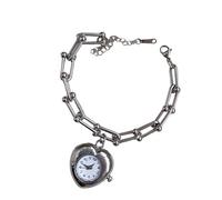 ZEPFJHE Elegante flequillo ajustable fabricado con colgante de reloj de bolsillo antiguo, elegante cadena de mano, accesorios vintage con borlas, plata, talla única