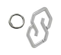 ZEPFJHE Elegante llavero geométrico de aleación con cierre de resorte seguro, ideal para mochilas e ideas, llavero con múltiples ganchos, Plata brillante, Talla única