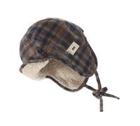 ZEPFJHE Elegante sombrero con forro polar a cuadros con orejeras para viajes, senderismo, compras, construcción ligera que proporciona calidez al aire libre, Azul marino. azul., Talla única