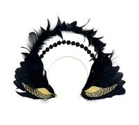 ZEPFJHE Elegante tocado con plumas para el pelo, adorno único con plumas para eventos de cosplay y fotografía, diadema gótica hecha a mano