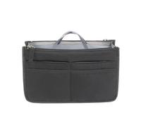 ZEPFJHE Elegante y espaciosa bolsa de maquillaje con doble cremallera para organizar artículos de belleza, Negro -, L