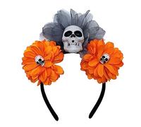ZEPFJHE Elegantes diademas con forma de flor de imitación de calavera, diadema de Halloween para mujeres y niñas, suministros de fiesta de boda