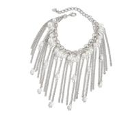 ZEPFJHE Elegantes flecos de perlas de imitación con diseños de cadena irregulares para mujeres y niñas, perlas de imitación con cuentas irregulares para uso casual, One Size, como se describe