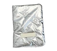 ZEPFJHE Elegantes fundas para pasaportes con lazos coreanos para mujer, accesorios de viaje con diseños únicos y multifuncionalidad, Silver, Small bow