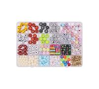 ZEPFJHE Elegantes kits de cuentas acrílicas para hacer joyas hechas a mano, accesorios de manualidades, suministros de manualidades para niños, juego de cuentas coloridas