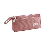 ZEPFJHE Estuche de pana con 2 compartimentos, ligero, bolsa de gran capacidad, bolsa de maquillaje de viaje para niñas y mujeres, bolsas escolares lavables, a