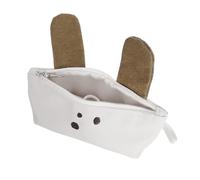 ZEPFJHE Estuche largo de lona grande para bolígrafos con orejas de perro, organizador de bolígrafos de viaje, bolsa de cosméticos de viaje para niñas y mujeres, estuche de lona portátil, Tamaño de