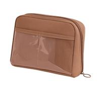 ZEPFJHE Estuche para lápices de 12 compartimentos de alta capacidad, organizador de marcadores, suministros de arte, bolsa de cosméticos de viaje, estuche para bolígrafos con bolsillo, Marrón caramelo