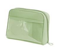 ZEPFJHE Estuche para lápices de 12 compartimentos de alta capacidad, organizador de marcadores, suministros de arte, bolsa de cosméticos de viaje, estuche para bolígrafos con bolsillo, Green