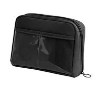 ZEPFJHE Estuche para lápices de 12 compartimentos de alta capacidad, organizador de marcadores, suministros de arte, bolsa de cosméticos de viaje, estuche para bolígrafos con bolsillo, Black