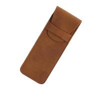ZEPFJHE Estuche para lápices de estudiantes, estuche de cuero para organizar suministros escolares, estuche simple para bolígrafos, caja organizadora retro, Brown